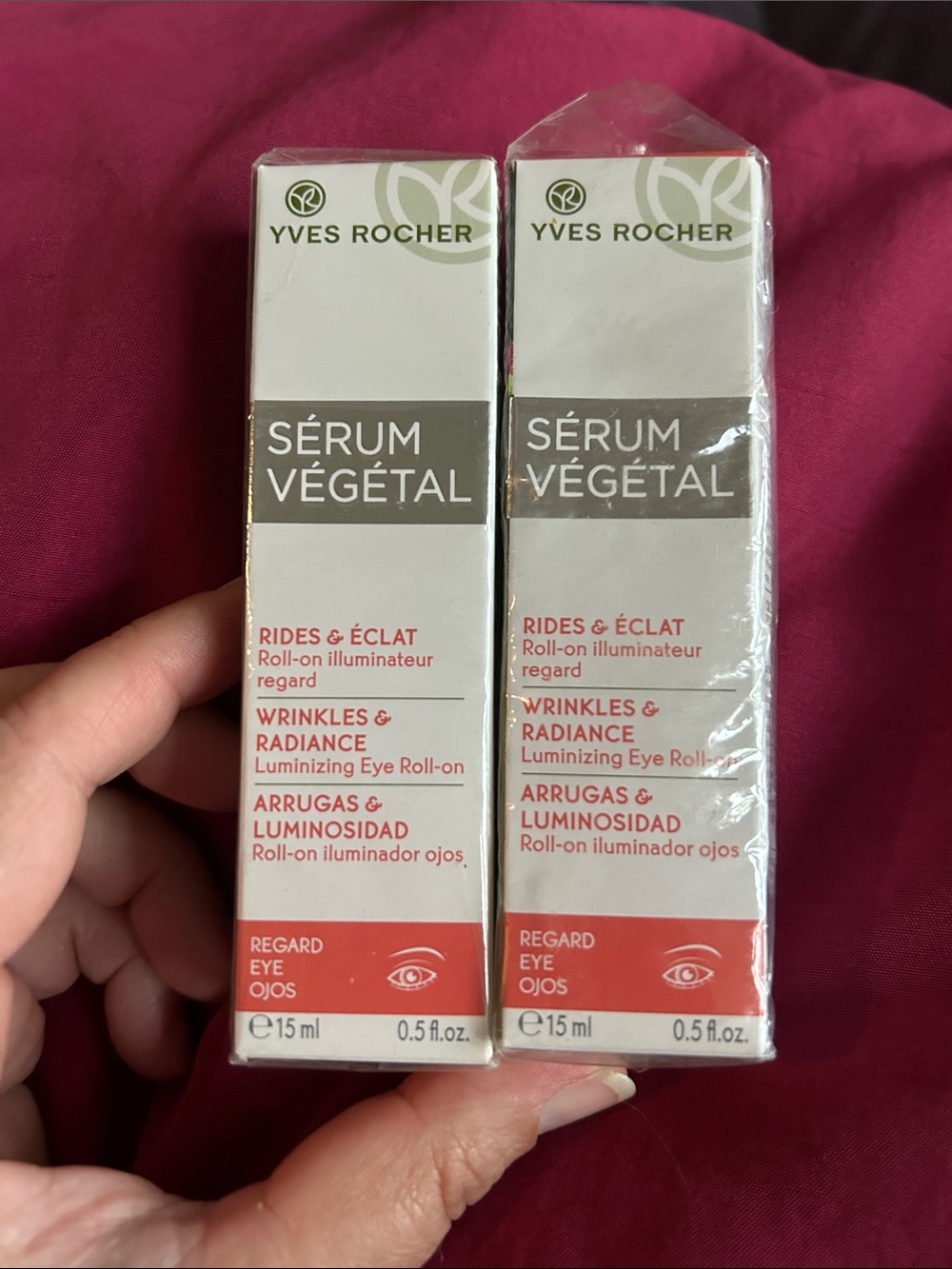 Yves Rocher Sérum Végétal Eye Roll-On – White and Coral Packaging